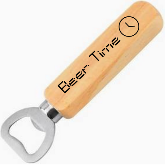 Wooden Bottle opener Beer Time