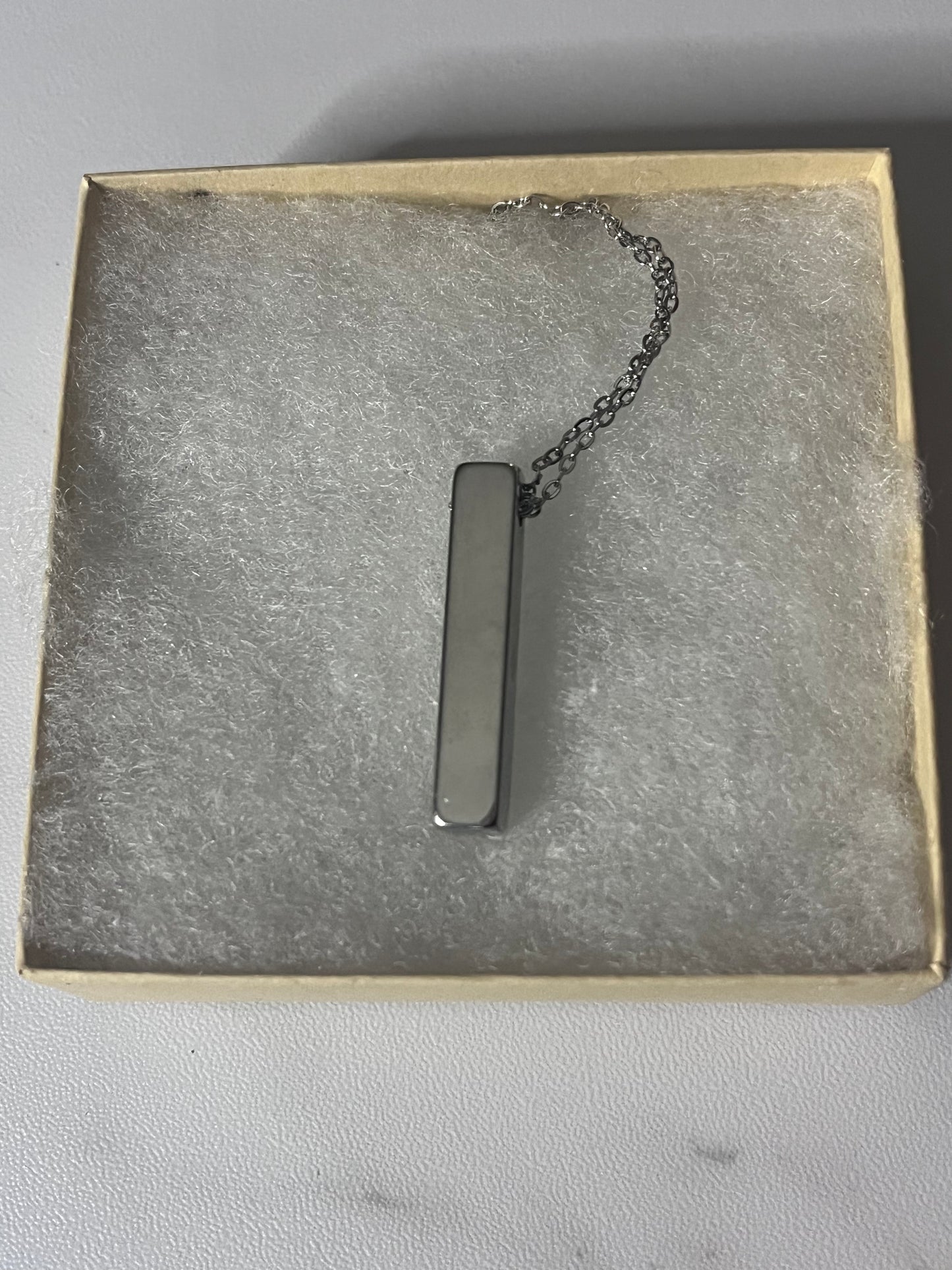 Customized bar Necklace with Pouch